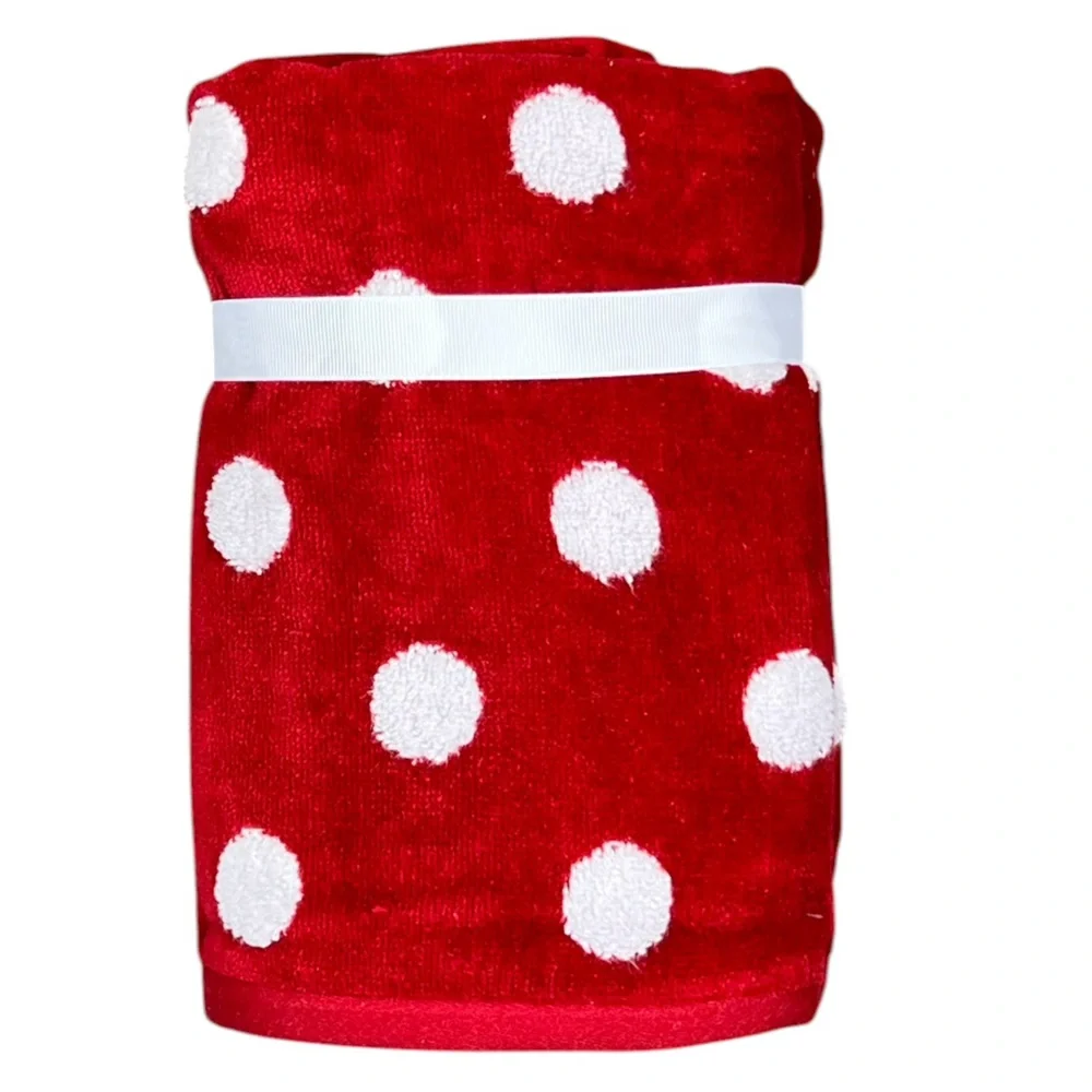 Caro - ‘Red & White Polkadots’ Hand Towels (2). NWT. Rare find! Firm!